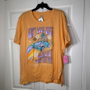 Simply Southern Women's 'Don't Look Back' Orange Graphic Tee